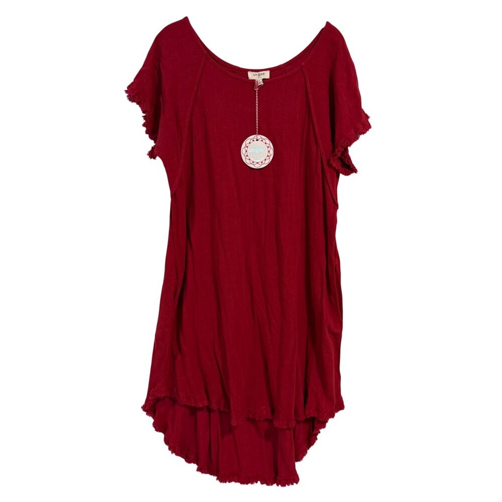 Umgee Red Linen Blend Pocket Dress NWT Size‎ S